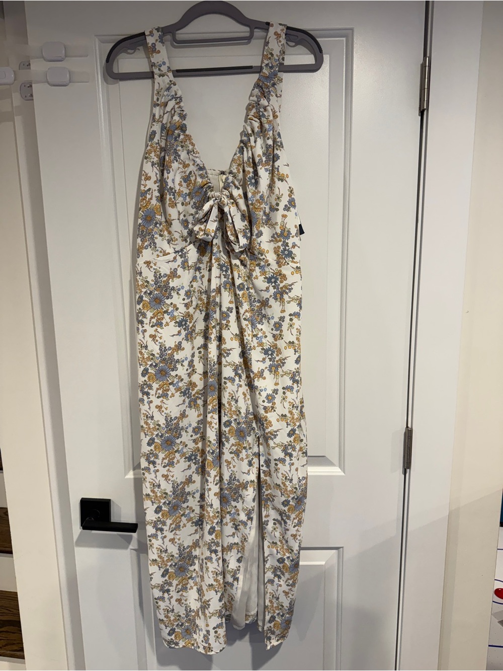 Abercrombie & Fitch Floral Tie Front Midi Dress Women's XL NWT Cottagecore - Picture 4 of 13
